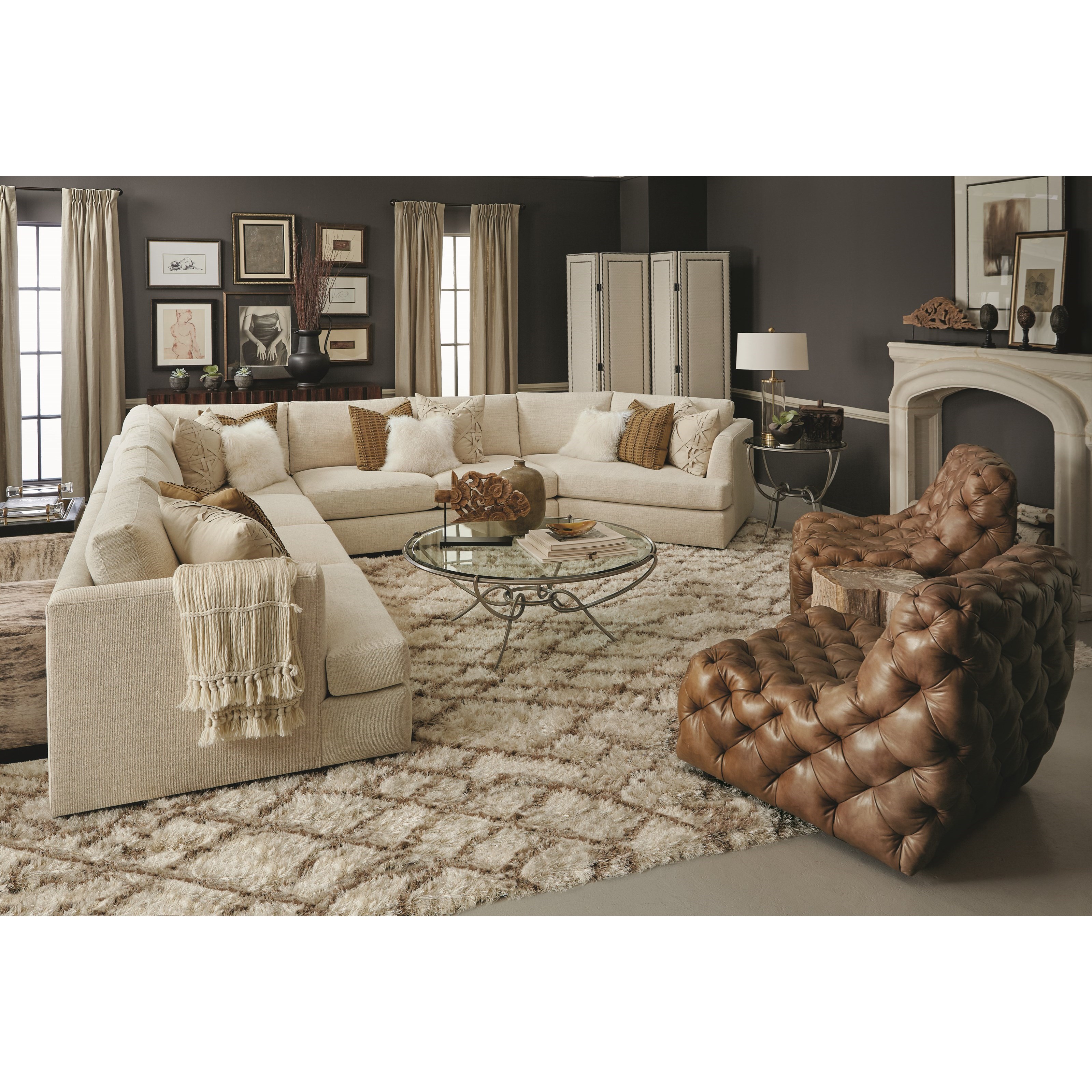 Bernhardt Sydney Seven Seat Sectional Sofa Dunk & Bright Furniture